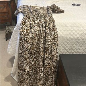 Anthropologie Leopard Print Maxi Dress